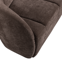 Laden Sie das Bild in den Galerie-Viewer, MOJO 2-SEATER BENCH LEFT RIB FABRIC BROWN