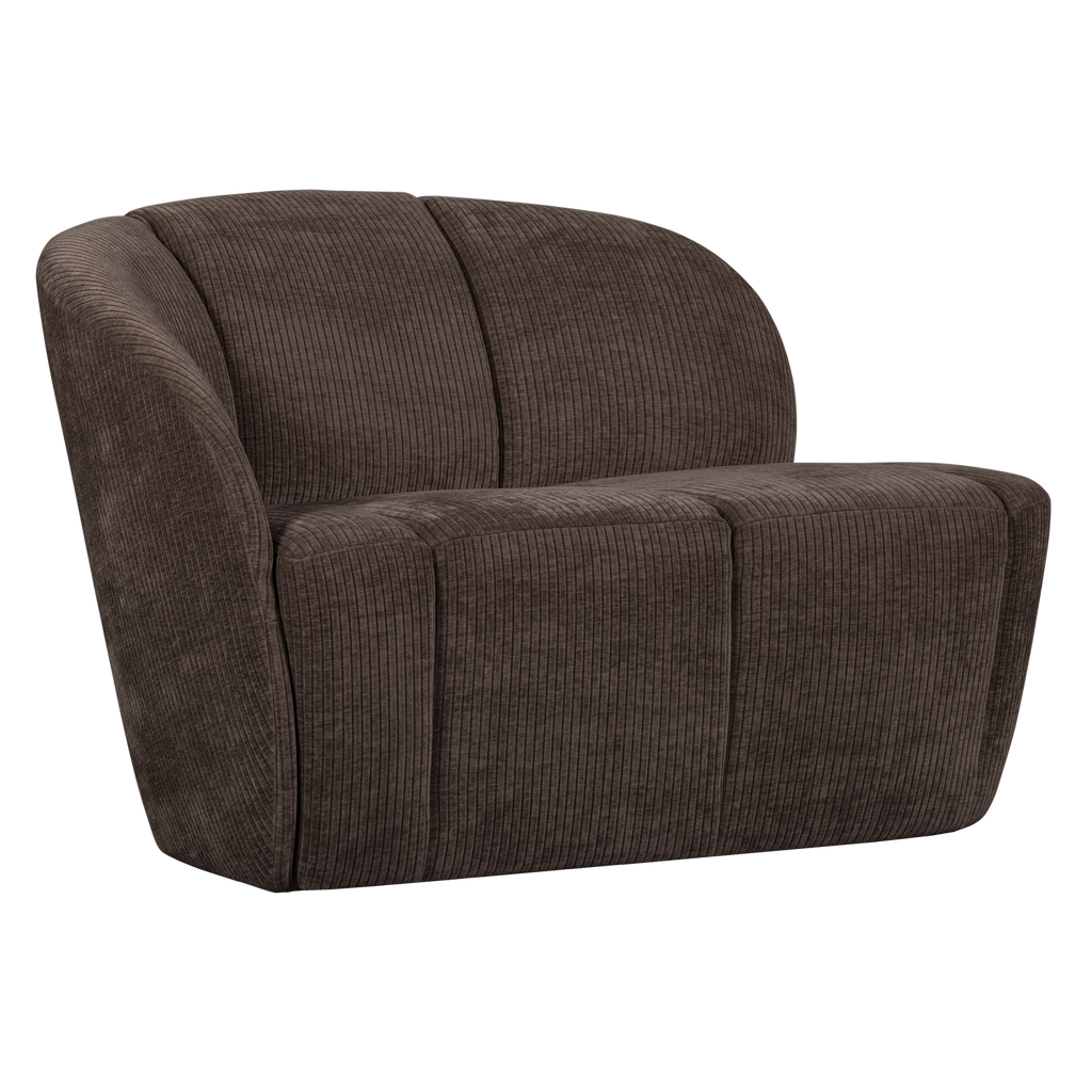 MOJO 2-SEATER BENCH LEFT RIB FABRIC BROWN