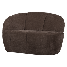 Laden Sie das Bild in den Galerie-Viewer, MOJO 2-SEATER BENCH LEFT RIB FABRIC BROWN