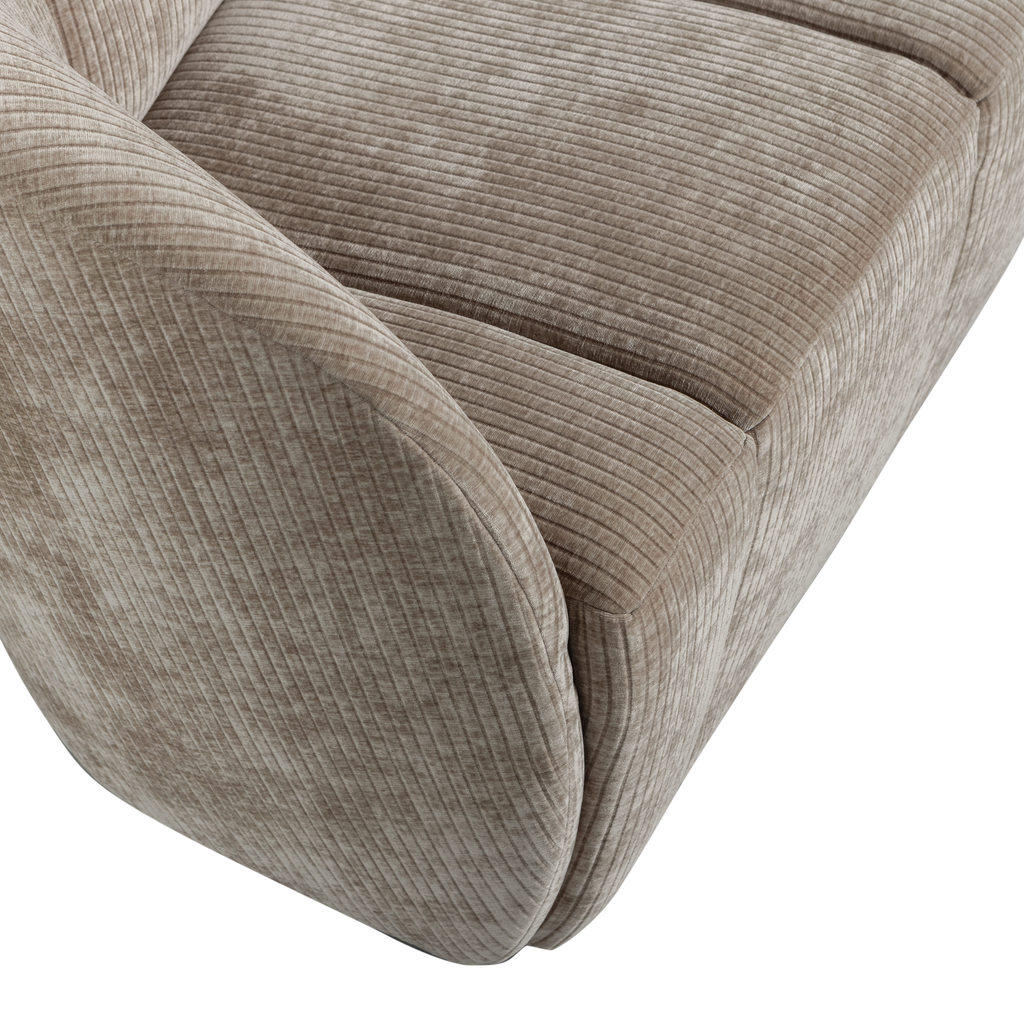MOJO 2-SEATER BENCH LEFT RIB FABRIC DARK SAND