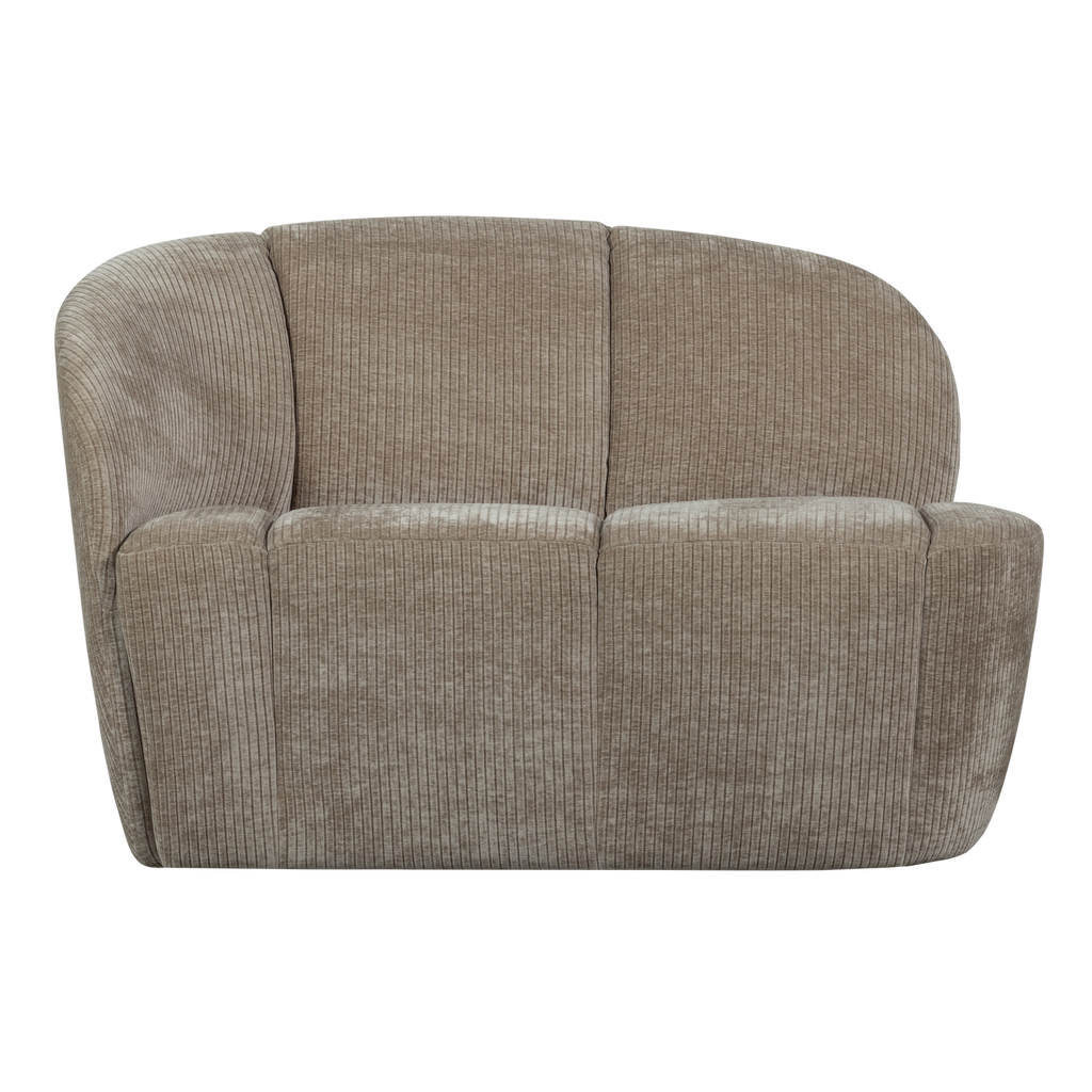 MOJO 2-SEATER BENCH LEFT RIB FABRIC DARK SAND