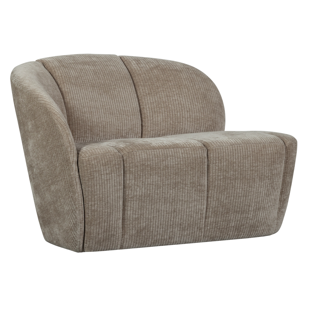 MOJO 2-SEATER BENCH LEFT RIB FABRIC DARK SAND