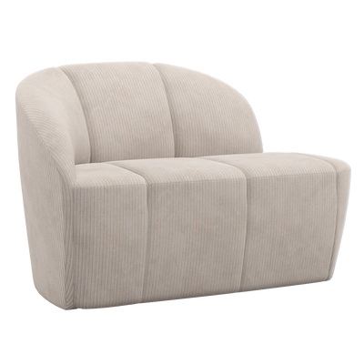 MOJO 2-SEATER BENCH LEFT RIB FABRIC ECRU