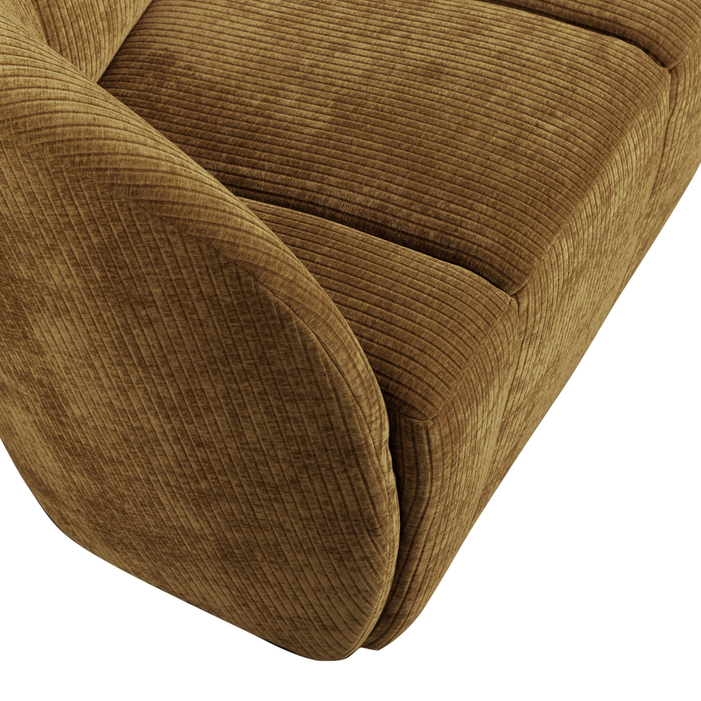 MOJO 2-SEATER BENCH LEFT RIB FABRIC HONEY YELLOW