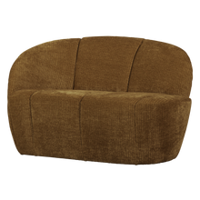 Laden Sie das Bild in den Galerie-Viewer, MOJO 2-SEATER BENCH LEFT RIB FABRIC HONEY YELLOW