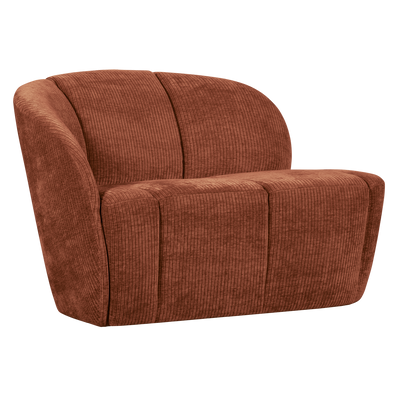 MOJO 2-SEATER BENCH LEFT RIB FABRIC RUST BROWN