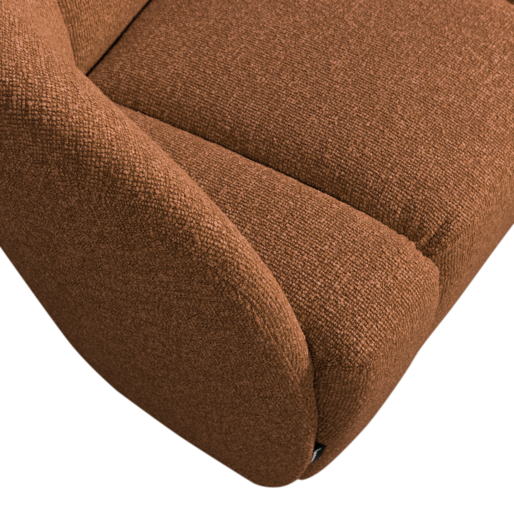 MOJO 2-SEATER BENCH LEFT BOUCLE RUST BROWN MELANGE