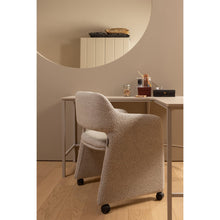Cargar imagen en el visor de la galería, LYRIC DINING CHAIR WITH WHEELS GREIGE