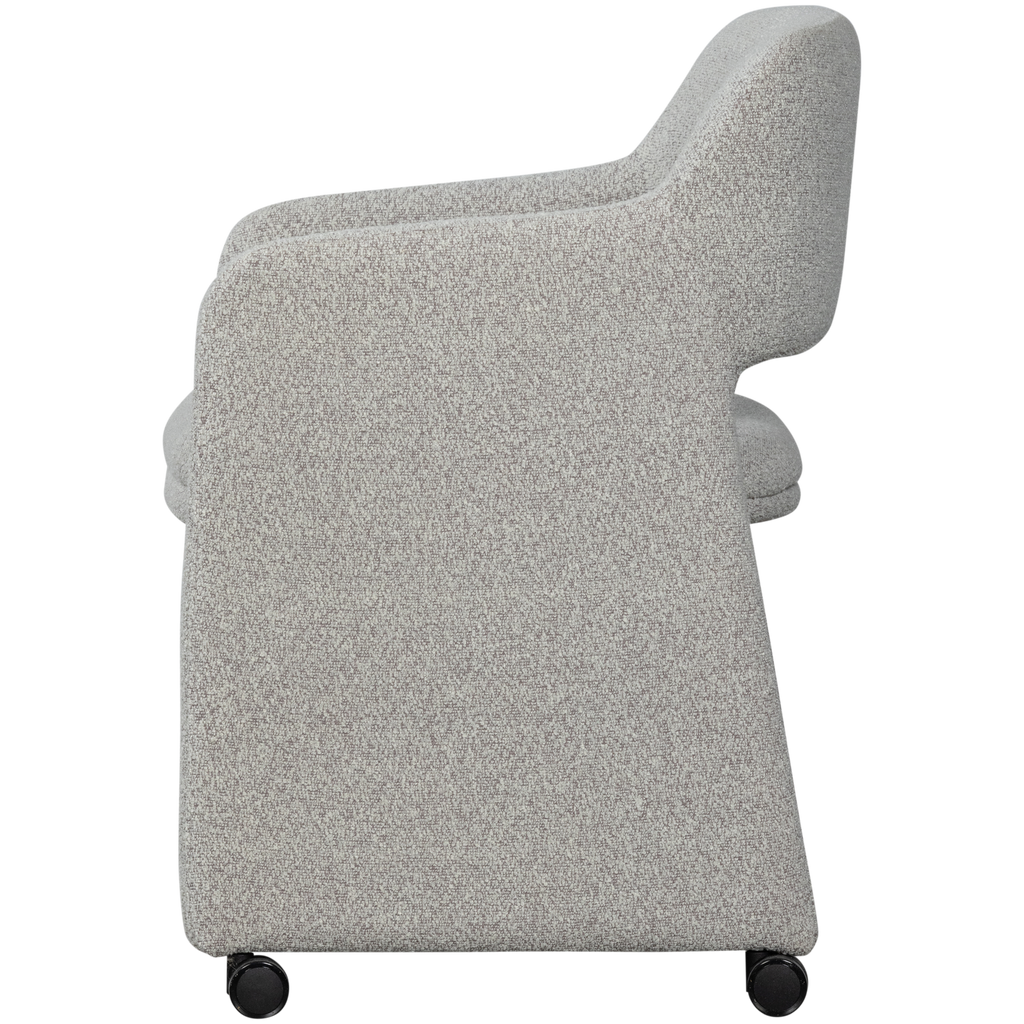 LYRIC DINING CHAIR WITH WHEELS GREIGE