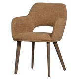 MURAT DINING CHAIR YELLOW WITH WOODEN LEG BROWN