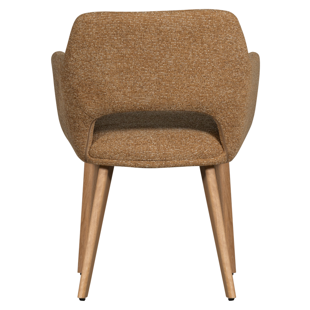 MURAT DINING CHAIR YELLOW WITH WOODEN LEG NATURAL