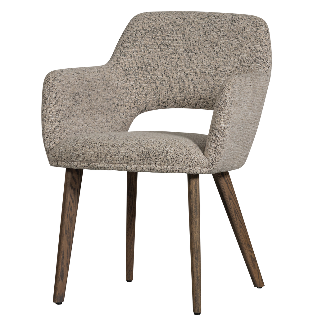 MURAT DINING CHAIR NATURAL WITH WOODEN LEG BROWN