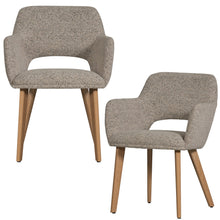 Cargar imagen en el visor de la galería, MURAT DINING CHAIR NATURAL WITH WOODEN LEG NATURAL