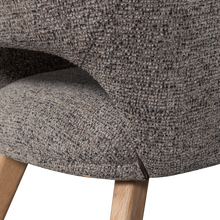 Cargar imagen en el visor de la galería, MURAT DINING CHAIR TAUPE WITH WOODEN LEG NATURAL