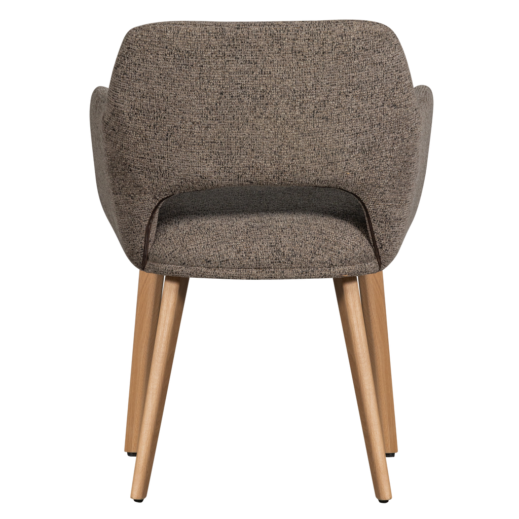 MURAT DINING CHAIR TAUPE WITH WOODEN LEG NATURAL