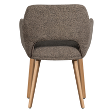 Cargar imagen en el visor de la galería, MURAT DINING CHAIR TAUPE WITH WOODEN LEG NATURAL