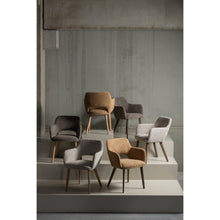 Cargar imagen en el visor de la galería, MURAT DINING CHAIR YELLOW WITH WOODEN LEG BROWN