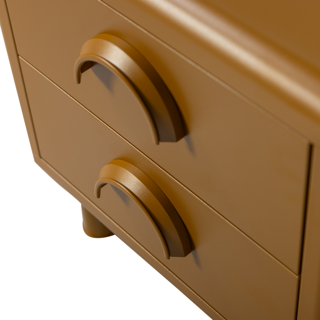 RUNE DRESSER/NIGHT STAND 2 DRAWERS METAL HONEY YELLOW