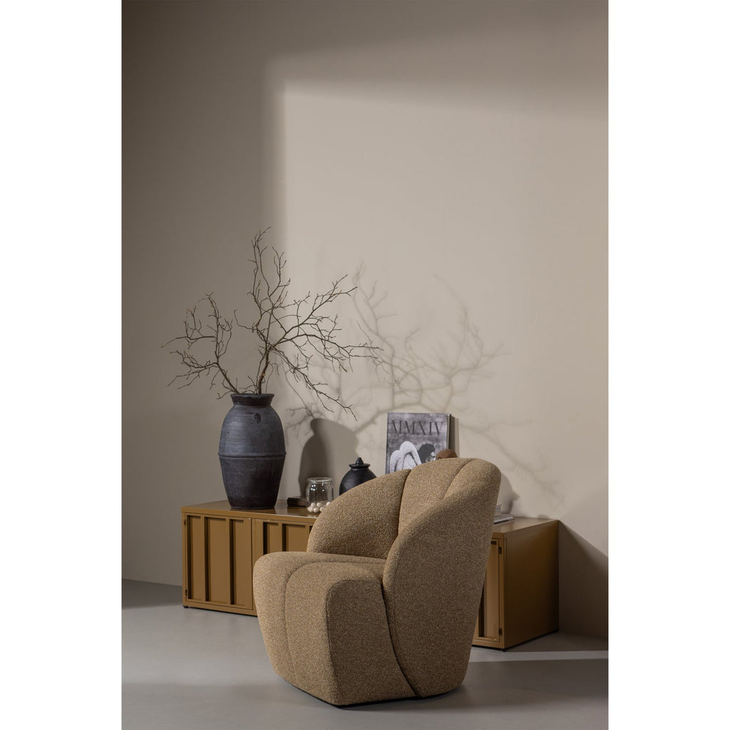 MOJO SWIVEL ARMCHAIR BOUCLE YELLOW/BROWN MELANGE