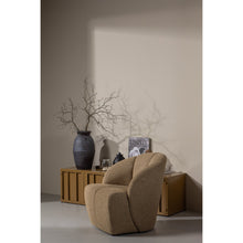 Cargar imagen en el visor de la galería, MOJO SWIVEL ARMCHAIR BOUCLE YELLOW/BROWN MELANGE