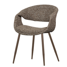Load image into Gallery viewer, YOSSI DINING CHAIR BROWN WITH METAL LEG COPPER
