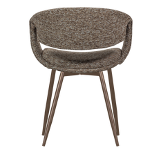 Load image into Gallery viewer, YOSSI DINING CHAIR BROWN WITH METAL LEG COPPER
