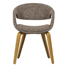 Load image into Gallery viewer, YOSSI DINING CHAIR BROWN WITH WOODEN LEG NATURAL