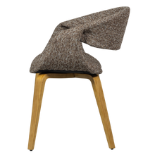 Load image into Gallery viewer, YOSSI DINING CHAIR BROWN WITH WOODEN LEG NATURAL