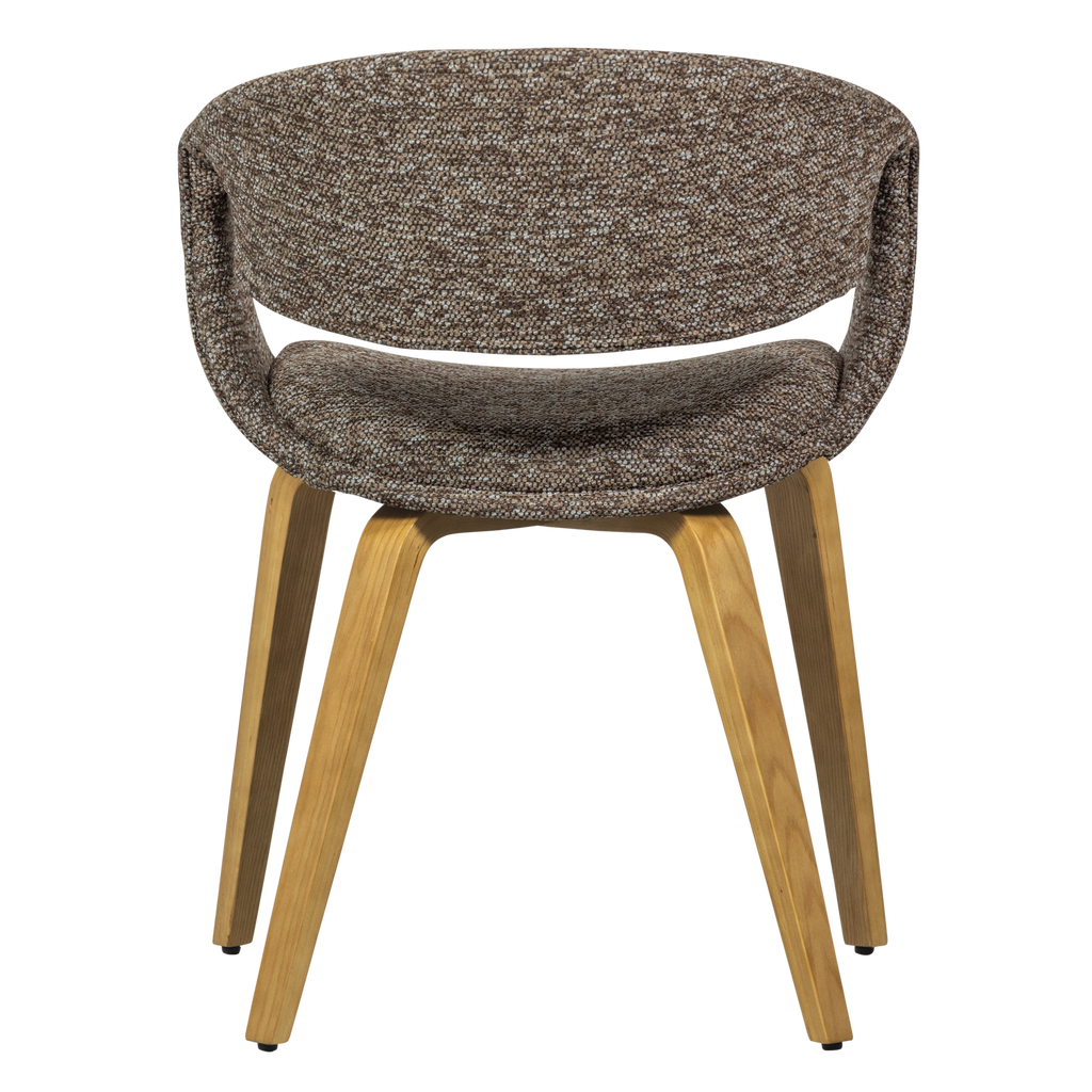 YOSSI DINING CHAIR BROWN WITH WOODEN LEG NATURAL