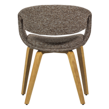 Load image into Gallery viewer, YOSSI DINING CHAIR BROWN WITH WOODEN LEG NATURAL
