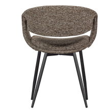 Load image into Gallery viewer, YOSSI DINING CHAIR BROWN WITH METAL LEG BLACK