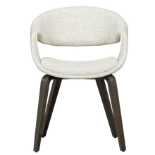 Load image into Gallery viewer, YOSSI DINING CHAIR NATURAL WITH WOODEN LEG DARK BROWN