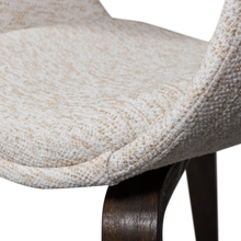 Load image into Gallery viewer, YOSSI DINING CHAIR NATURAL WITH WOODEN LEG DARK BROWN