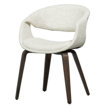 Load image into Gallery viewer, YOSSI DINING CHAIR NATURAL WITH WOODEN LEG DARK BROWN