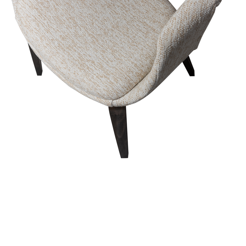 YOSSI DINING CHAIR NATURAL WITH WOODEN LEG DARK BROWN