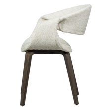 Load image into Gallery viewer, YOSSI DINING CHAIR NATURAL WITH WOODEN LEG DARK BROWN