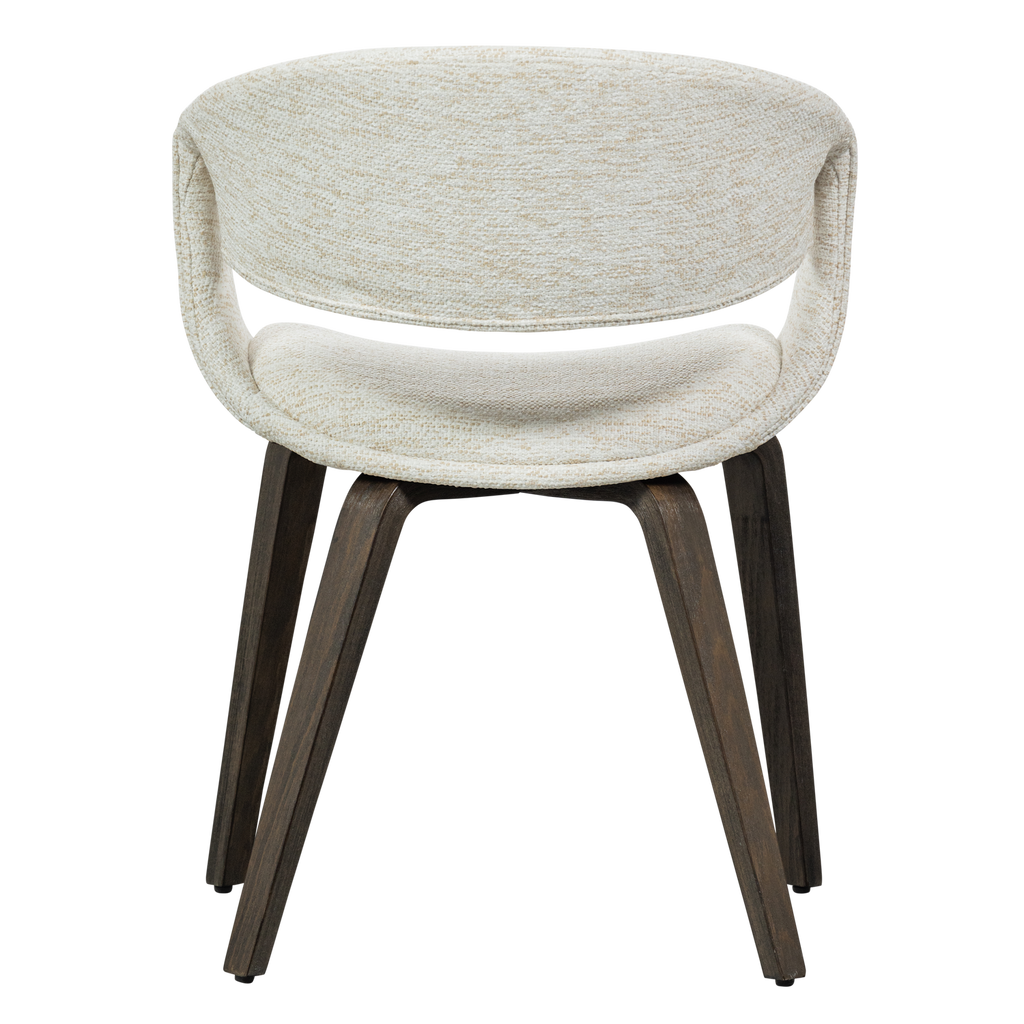 YOSSI DINING CHAIR NATURAL WITH WOODEN LEG DARK BROWN