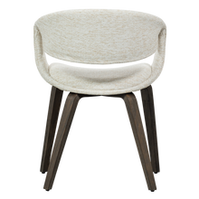 Load image into Gallery viewer, YOSSI DINING CHAIR NATURAL WITH WOODEN LEG DARK BROWN