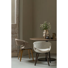 Load image into Gallery viewer, YOSSI DINING CHAIR SAND WITH WOODEN LEG NATURAL