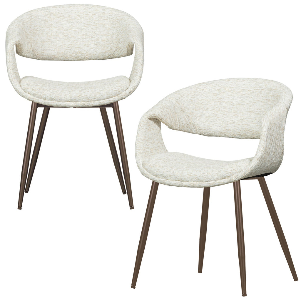 YOSSI DINING CHAIR NATURAL WITH METAL LEG COPPER