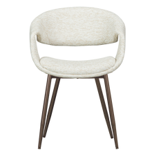 Load image into Gallery viewer, YOSSI DINING CHAIR NATURAL WITH METAL LEG COPPER