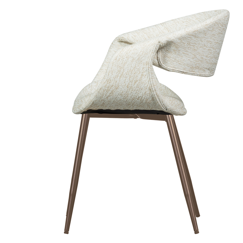 YOSSI DINING CHAIR NATURAL WITH METAL LEG COPPER