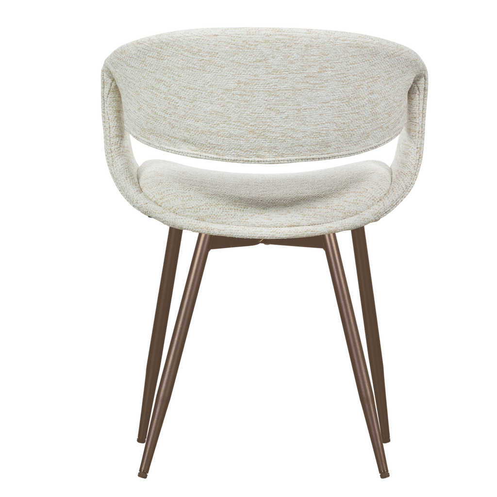 YOSSI DINING CHAIR NATURAL WITH METAL LEG COPPER