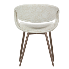 Load image into Gallery viewer, YOSSI DINING CHAIR NATURAL WITH METAL LEG COPPER