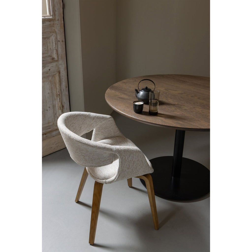 YOSSI DINING CHAIR NATURAL WITH WOODEN LEG NATURAL