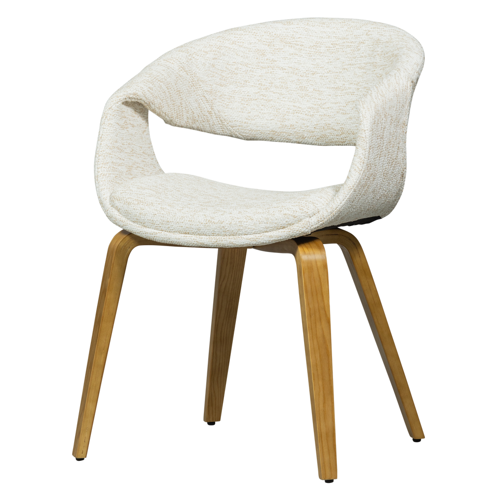 YOSSI DINING CHAIR NATURAL WITH WOODEN LEG NATURAL