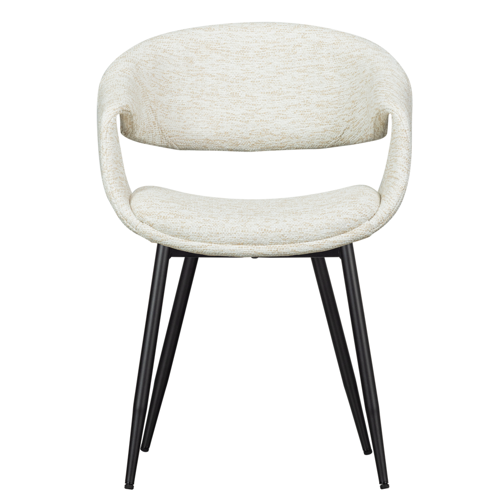 YOSSI DINING CHAIR NATURAL WITH METAL LEG BLACK