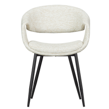 Load image into Gallery viewer, YOSSI DINING CHAIR NATURAL WITH METAL LEG BLACK