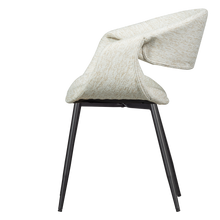 Load image into Gallery viewer, YOSSI DINING CHAIR NATURAL WITH METAL LEG BLACK