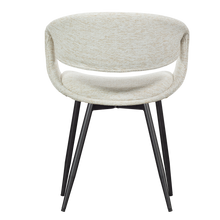Load image into Gallery viewer, YOSSI DINING CHAIR NATURAL WITH METAL LEG BLACK